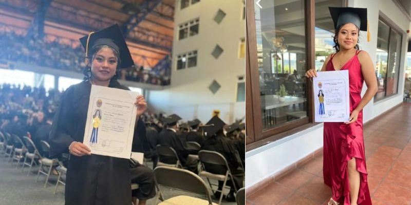  Hija hondureña lleva título universitario a su padre en el hospital