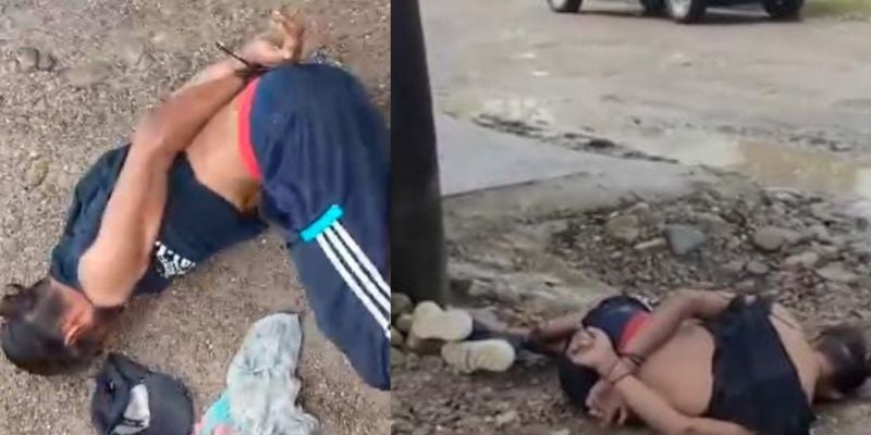 Video : Cansados de los robos, pobladores detienen y amarran a ladrón en Tocoa