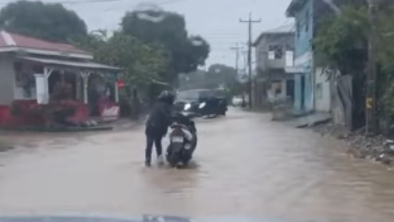 Frente frío mantiene inundadas varias zonas de La Ceiba 