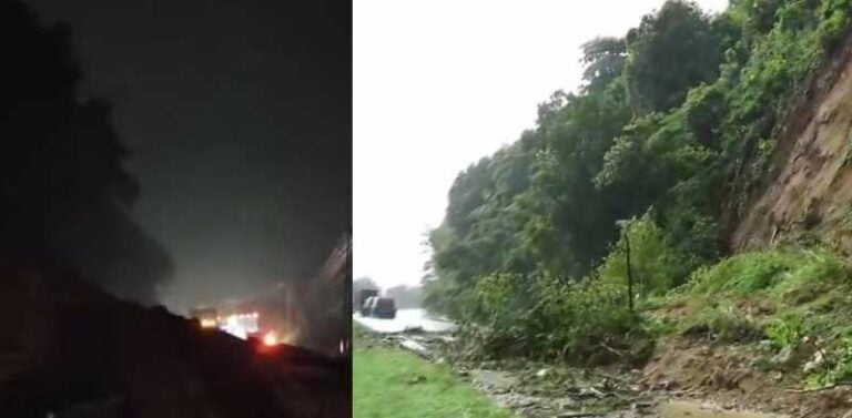 Derrumbes en carretera CA-5 afectan tráfico de Comayagua a San Pedro Sula