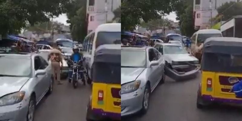 Conductores se van a los "madrazos" tras accidente vial en plena vía pública