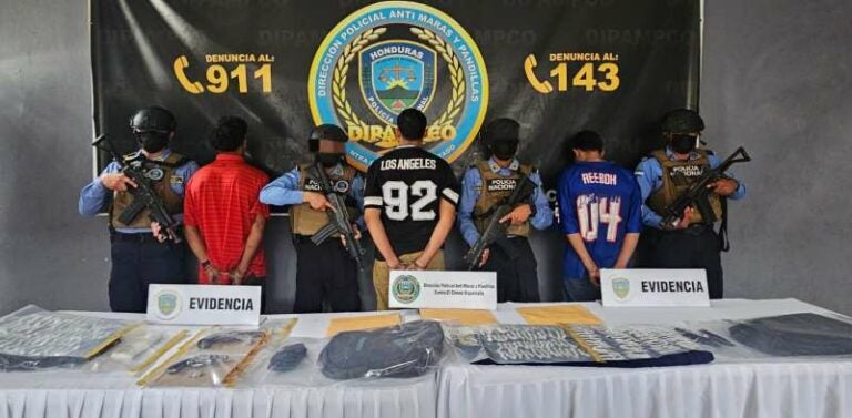 Captura a tres supuestos jefes de la MS-13 en San Manuel, Cortés