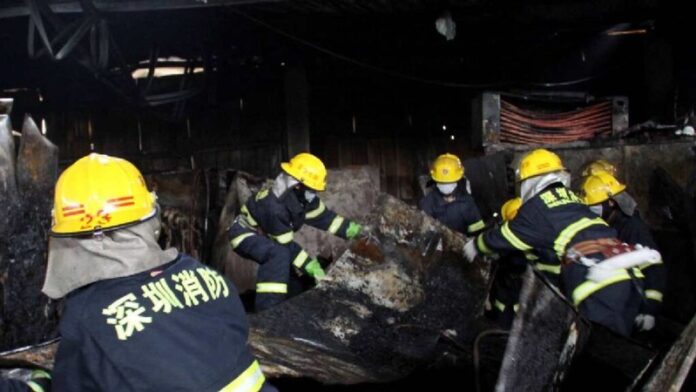 Incendio en mercado de China