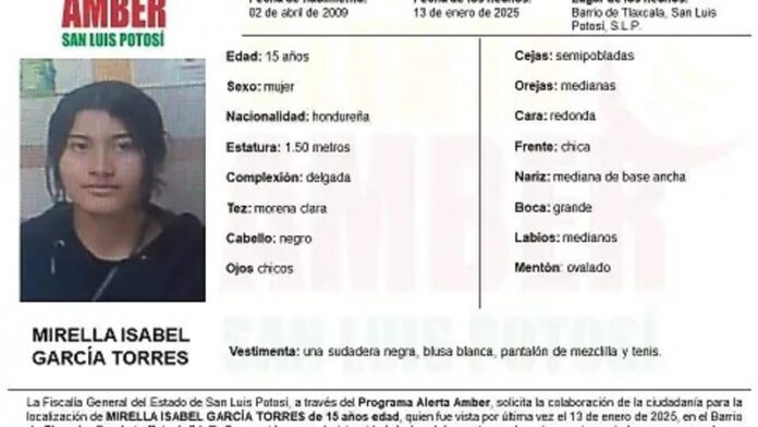 Alerta Amber migrante hondureña México