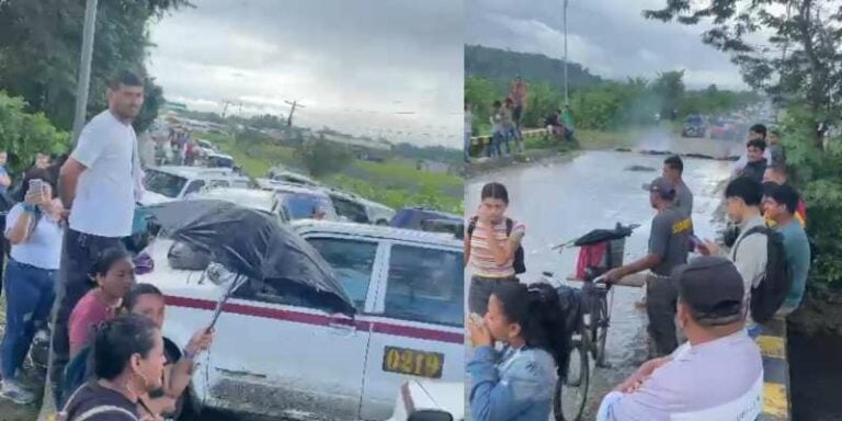 «El pueblo está abandonado»: Protesta en Choloma por carretera en pésimo estado