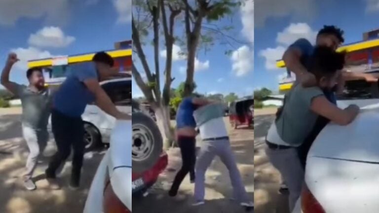 Dos taxistas se agreden a puño limpio Yoro