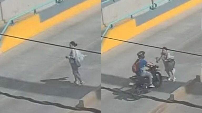 motociclista embiste a mujer