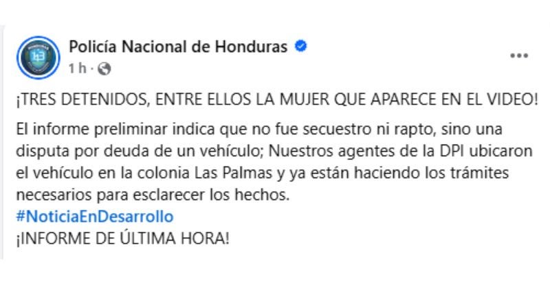 ¿No era secuestro, Policía Nacional aclara incidente en barrio Guadalupe (1)