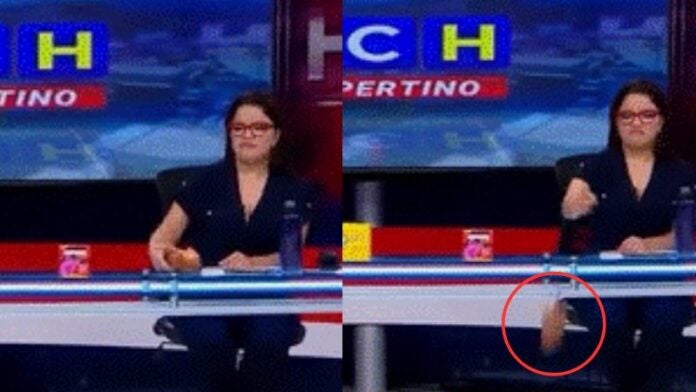 Ariela Cáceres tira regalo en pleno noticiero