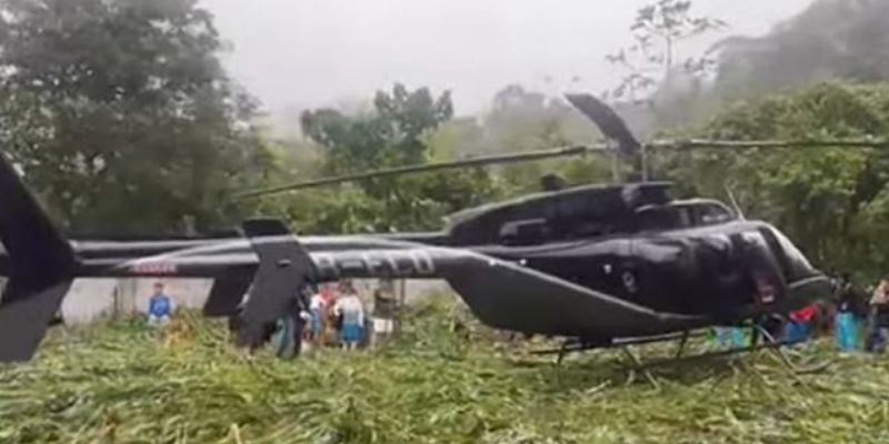 Percance en el aire obliga a helicóptero de Xiomara Castro a aterrizar en Yojoa