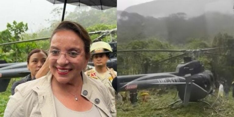 Percance en el aire obliga a helicóptero de Xiomara Castro a aterrizar en Yojoa