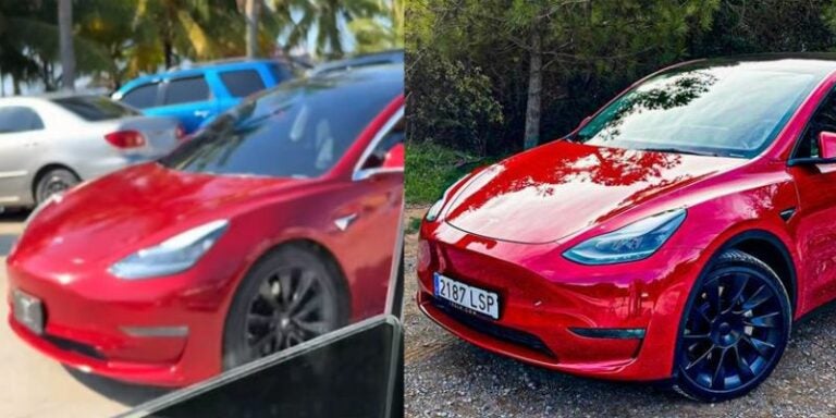 Tecnología en la playa: captan un Tesla en Puerto Cortés