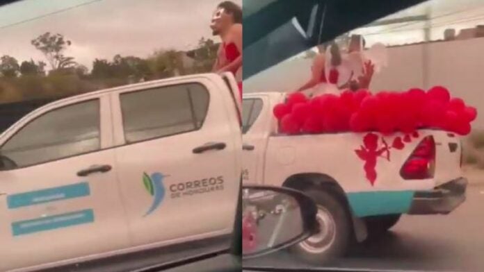 Carro del Estado lleva amor y alegría en San Valentín