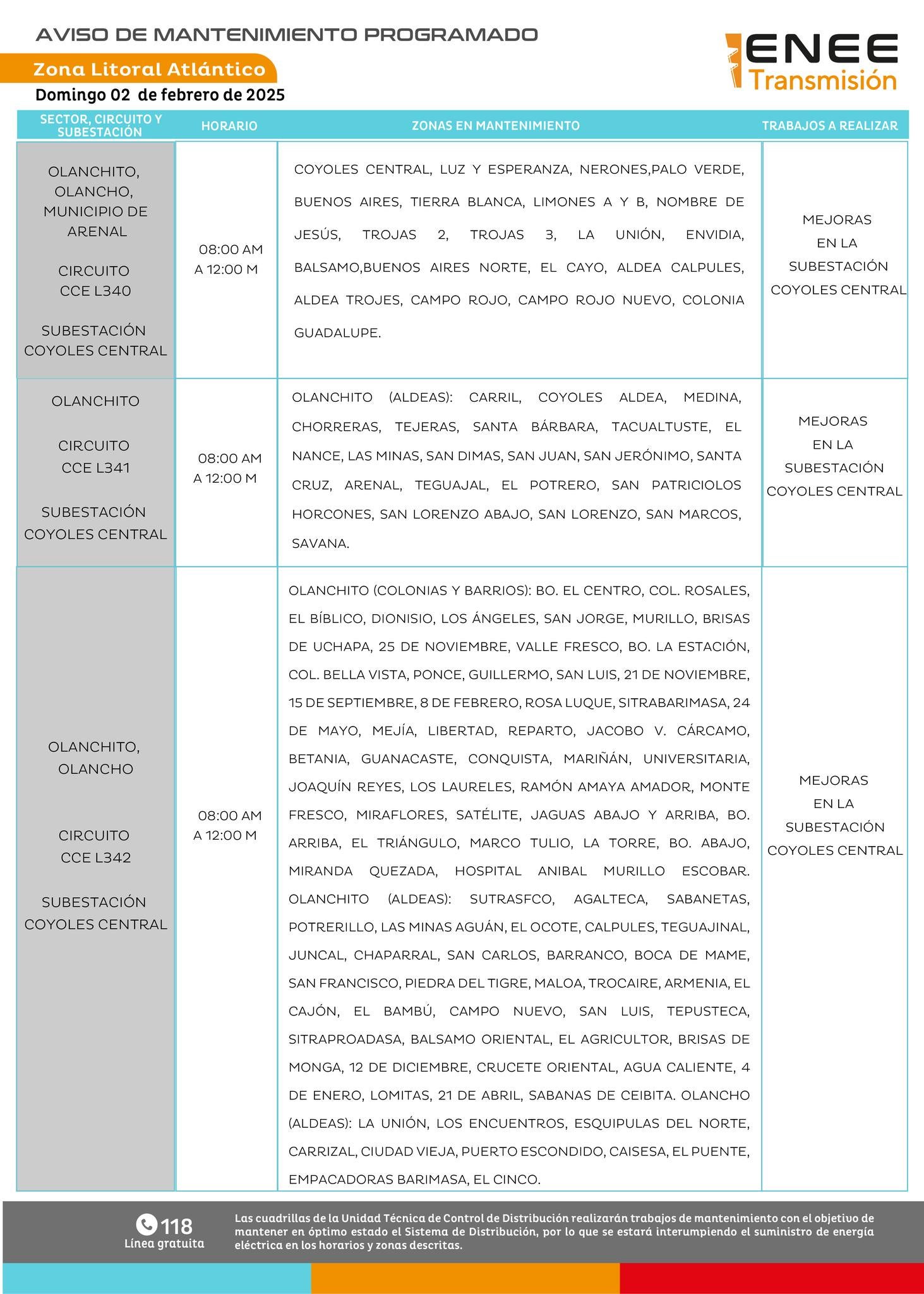 Cortes de energía domingo 02 febrero 2025 (3)