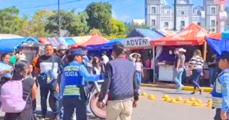 Dos hombres se van a golpes en las afueras de la Basílica de Suyapa