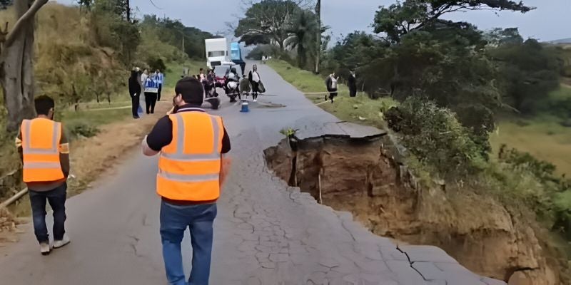 Colapso en la frontera: Socavón detiene el flujo comercial entre Honduras y Nicaragua