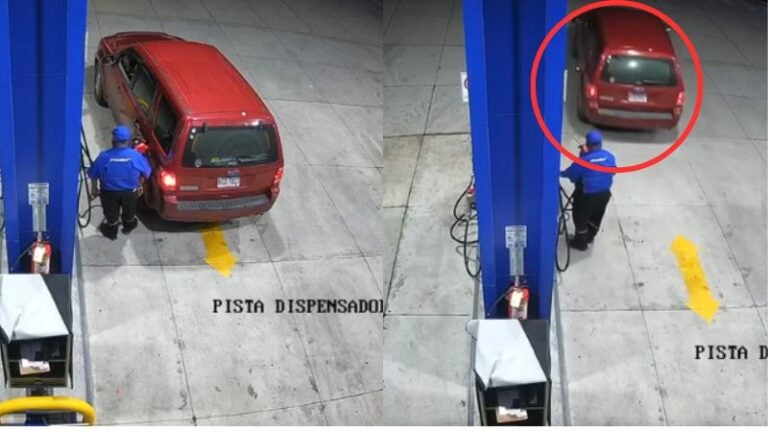 Hombre huye de gasolinera sin pagar