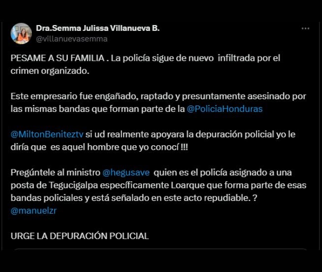 Julissa Villanueva, hay policías implicados en crimen de empresario (1)