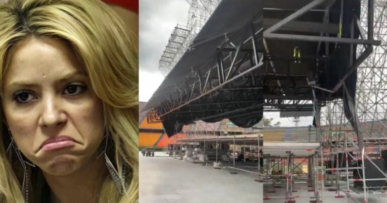 Shakira enfrenta caída de escenario en su show en Medellín