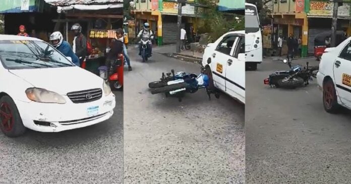 Taxista arrolla a varias motocicletas y se da a la fuga en Comayagüela