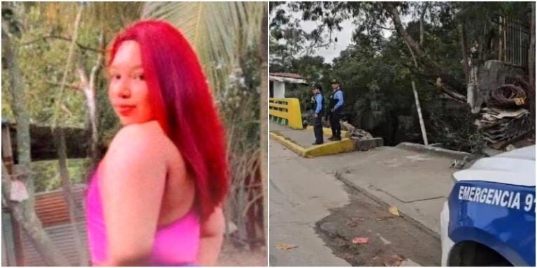 mujer dentro de maleta