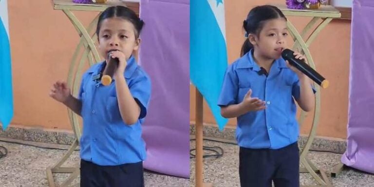 ¡Pequeña gran oradora! Niña hondureña cautiva con un poderoso discurso