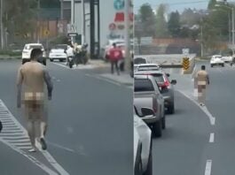 VIDEO: Hombre completamente desnudo interrumpe el tráfico, ¿Dónde ocurrió?