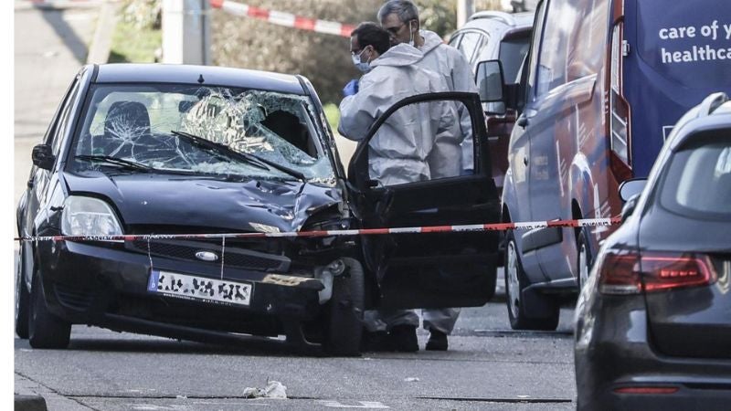 Vehículo del presunto autor del crimen en el atropello en la zona peatonal de la ciudad de Alemania. 