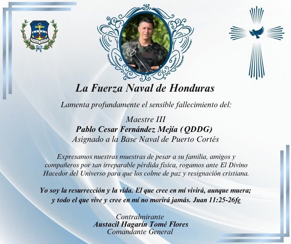 Comunicado difundido por la muerte de Pablo César Fernández. 