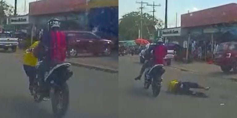 Video del momento en que moto atropella a ayudante de bus en Cofradía