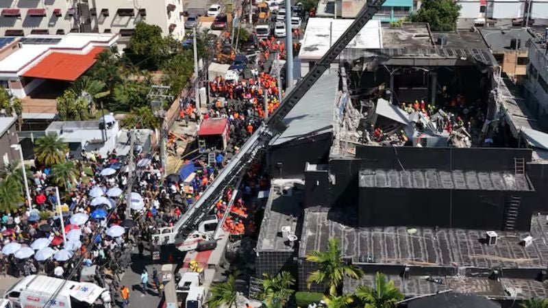 Colapso de discoteca en República Dominicana.