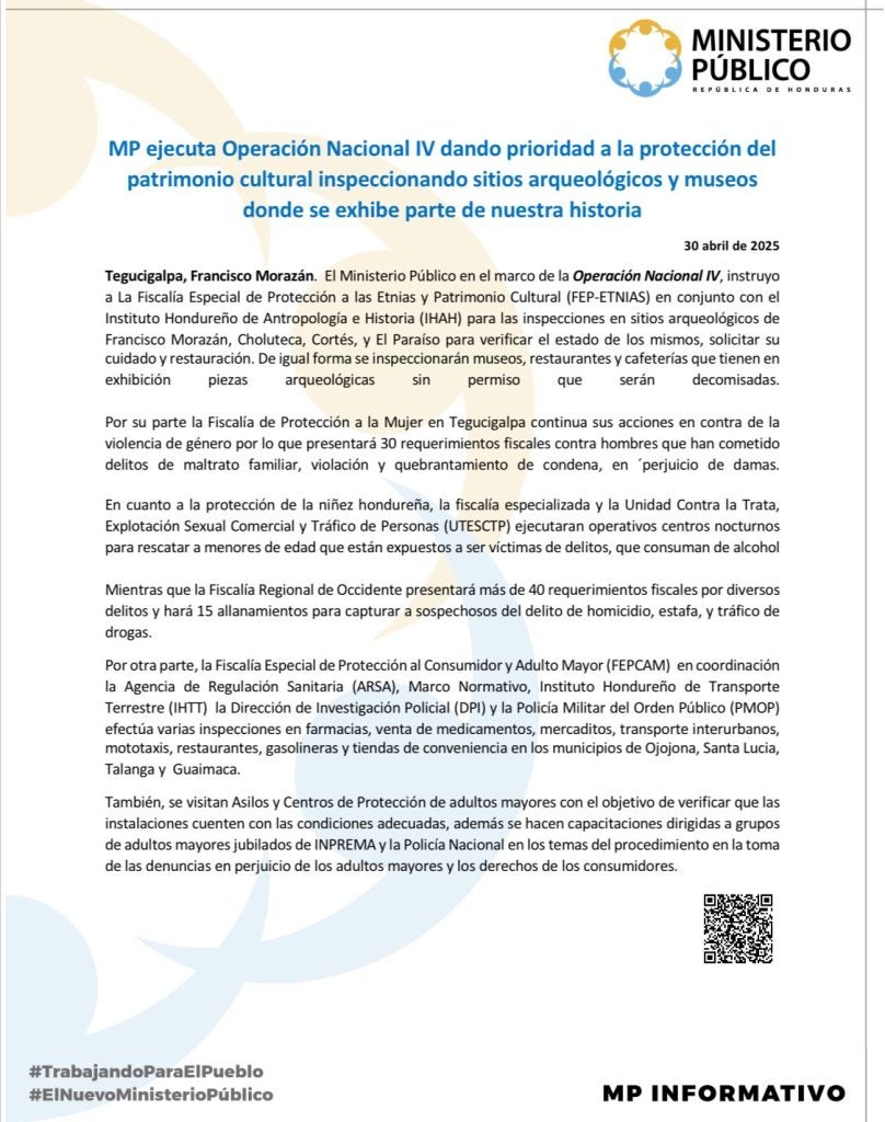Comunicado del MP