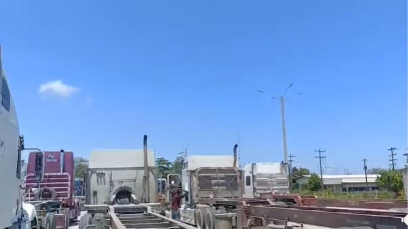 Protesta de transportitas en Puerto Cortés