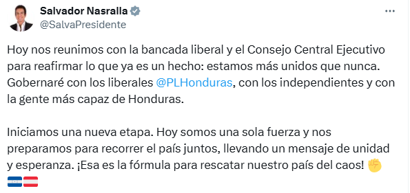 Publicación de Salvador Nasralla