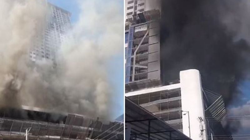 Torre toma fuego en la capital