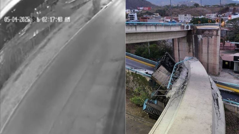 video colapso puente en TGU