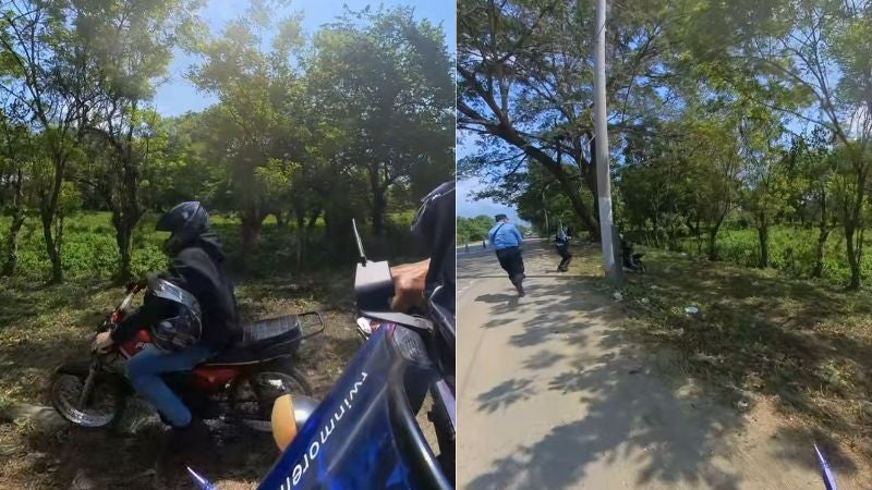 motociclista retén policial