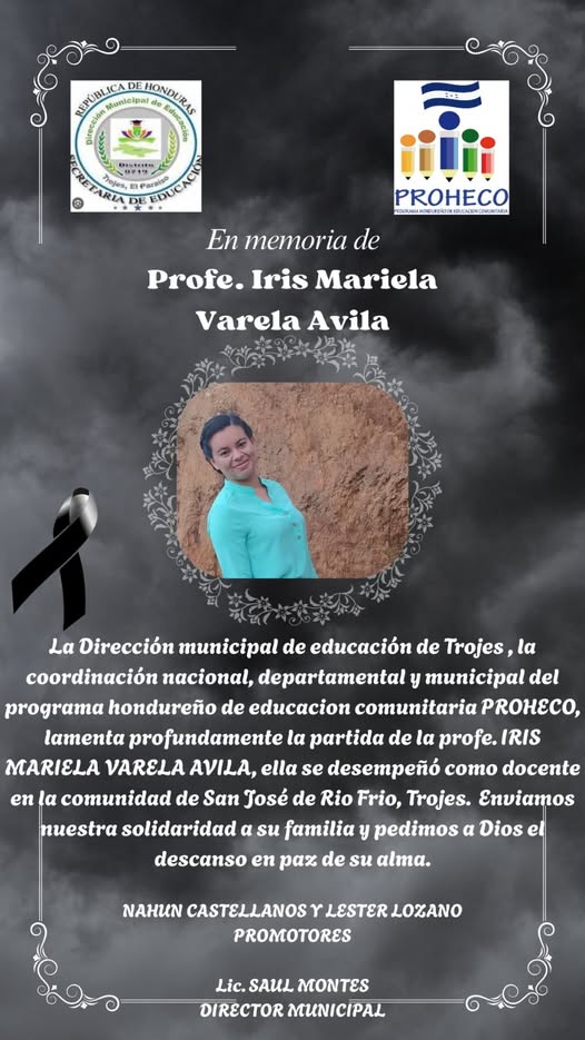Docente de escuela Proheco, entre las ocho víctimas del trágico accidente en El Paraíso