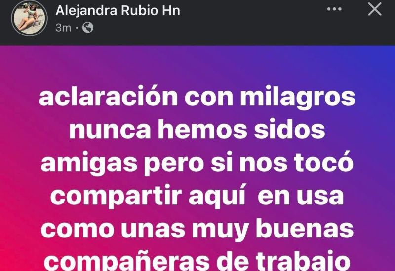 Alejandra Rubio y Milagro Flores amigas
