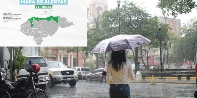 Declaran alerta verde por lluvias y oleaje en cuatro departamentos del norte de Honduras