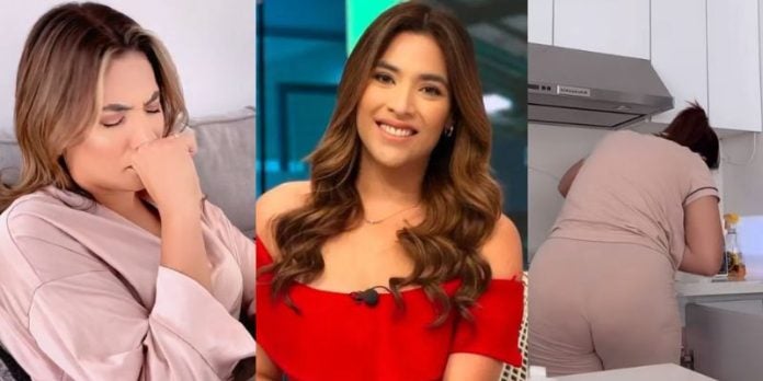 Carolina Lanza sufre accidente mientras limpiaba su cocina
