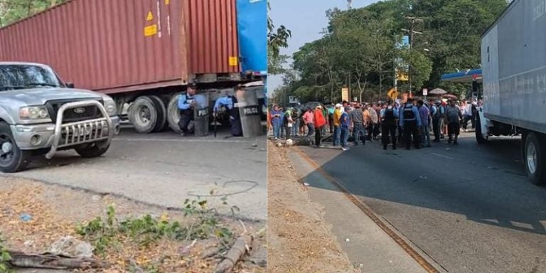 A pedradas y gases lacrimógenos: policías y aportantes de Koriun se enfrentan en Choloma