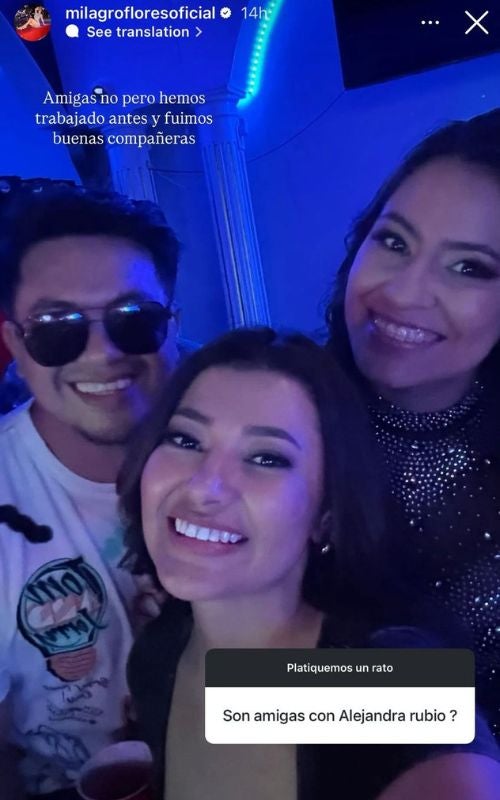 Alejandra Rubio y Milagro Flores amigas