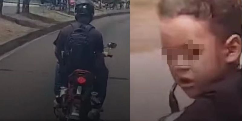 ¡Grave irresponsabilidad! Hombre deja que niño sin casco maneje motocicleta en pleno anillo periférico TGU