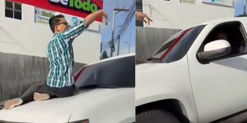 ¡Se trepó al tonó! Ciudadano evita fuga tras choque en la capital