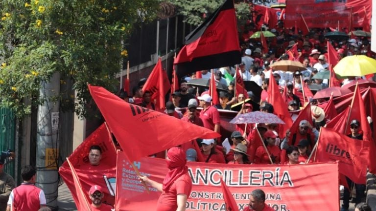 «La marcha se convirtió en concentración política, aquí solo se miran banderas de Libre»: denuncia ciudadano