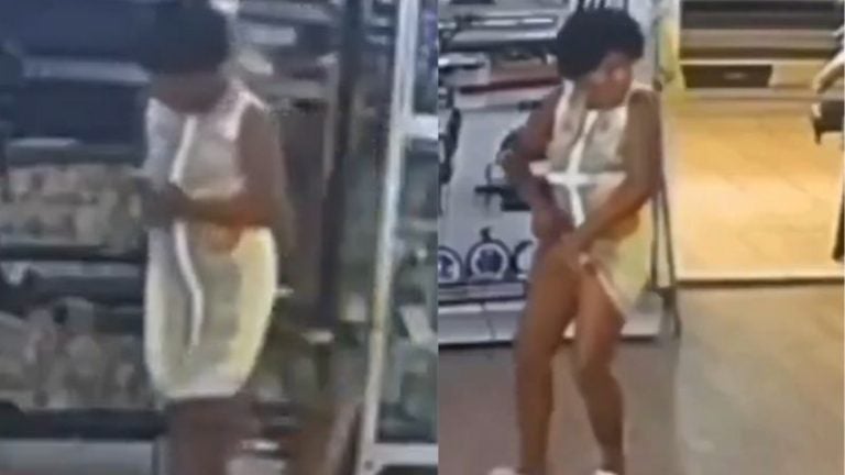 Captan a mujer robándose un celular y escondiéndolo en su ropa interior en Copán