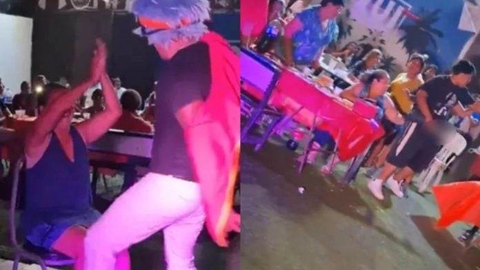 Esposo amenaza con cuchillo a payaso