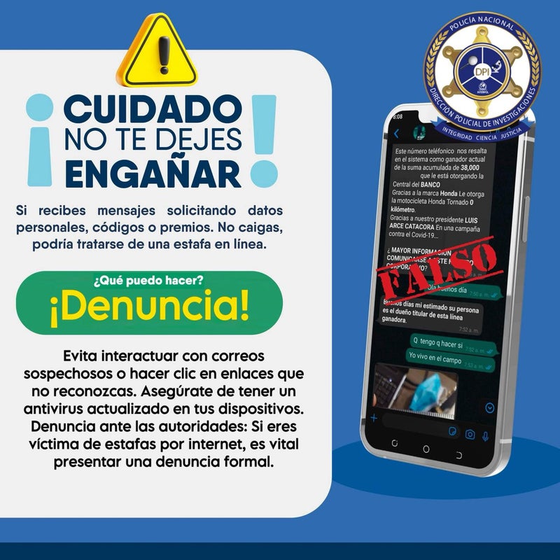 Policía alerta estafas