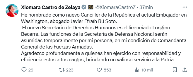 Presidenta Castro en X